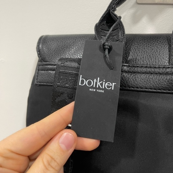 Botkier Nylon Leather Mini Backpack Spellout Straps Black New - Picture 7 of 11